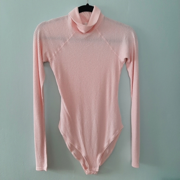 Intimately Free People Long Sleeve Blush Pink Body Suit, Small - Picture 2 of 6